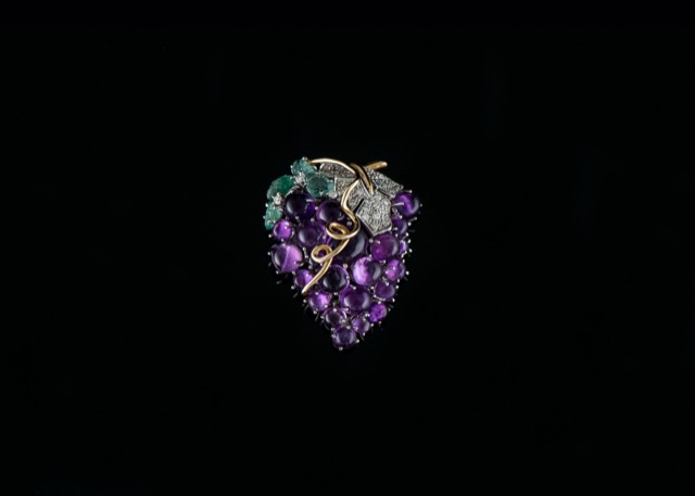 Emerald & amethyst pendant